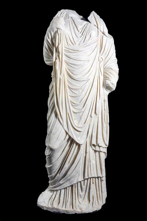Headless Draped Female Portrait Statue Pudicitia Type