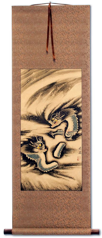 Flying Chinese Dragon Wall Scroll Chinese Artwork
