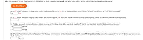 Solved Have you ever tried to get out of jury duty? About | Chegg.com