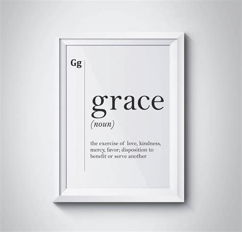 Grace Definition Grace Print Grace Art Modern Print Minimalism Etsy