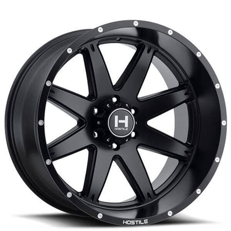 22 Hostile Wheels H109 Alpha Satin Black Off Road Rims Hst052 2
