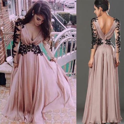 Womens V Neck Lacechiffon Ball Gown Cocktail Evening Party Long Maxi