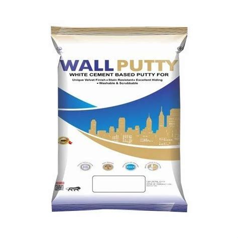 White Cement Based Powder Wall Putty Packing Size 20 Kg Packaging