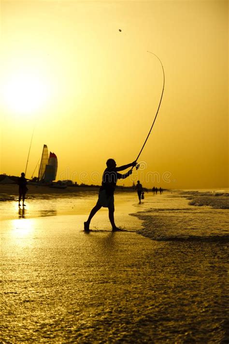 Fisherman At Sunset Editorial Photography Image Of Hook 100795362