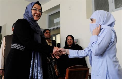 Dr Suraya Dalil Right Afghan Minister Of Public Health Greets A