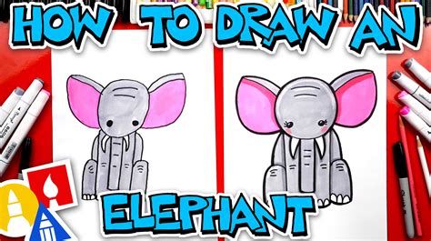 How To Draw A Cartoon Elephant Art For Kids Hub Elephant Drawing