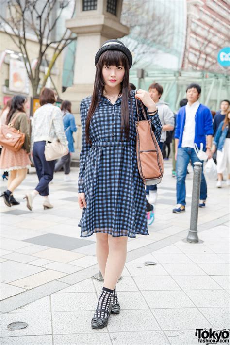 Sara On The Street In Harajuku Wearing A Gingham Tokyo Fashion