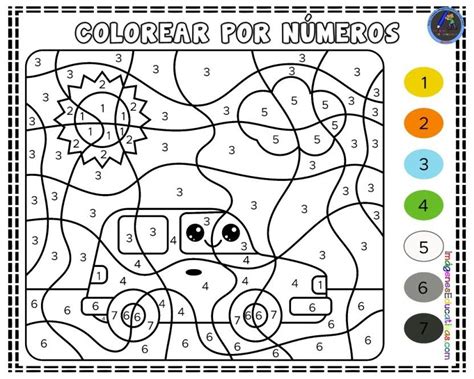 101 Fichas Para Trabajar Los NÚmeros Colorear Por Números Libro De