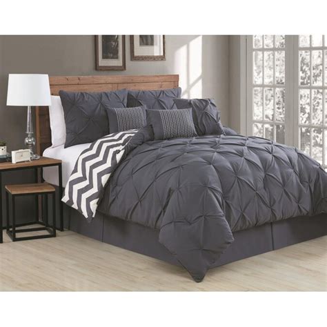 Geneva Home Fashion Ella 7 Piece Charcoal King Comforter Set In The