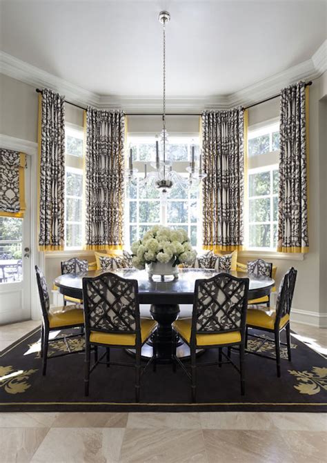 Gray And Yellow Dining Rooms Transitional Dining Room Tobi Fairley