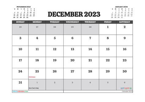 Printable December 2023 Calendar Free 12 Templates December 2023