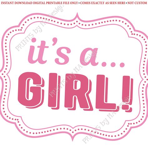 Its A Girl Gender Reveal Sign Having A Girl Announcement Pink