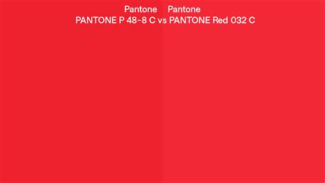 Pantone P 48 8 C Vs Pantone Red 032 C Side By Side Comparison