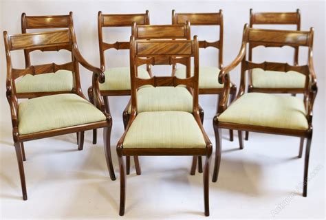 Regency Mahogany Set Of 6 And 2 Dining Chairs Antiques Atlas