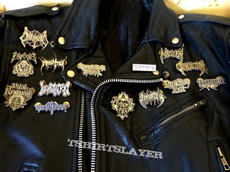 Classic Leather Jacket With Pins 1995 Tshirtslayer Tshirt And