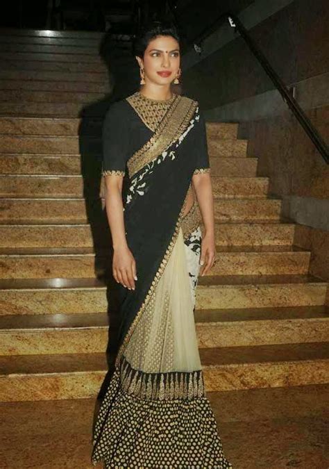 Photofunmasti Priyanka Chopra Sexy In Black Saree