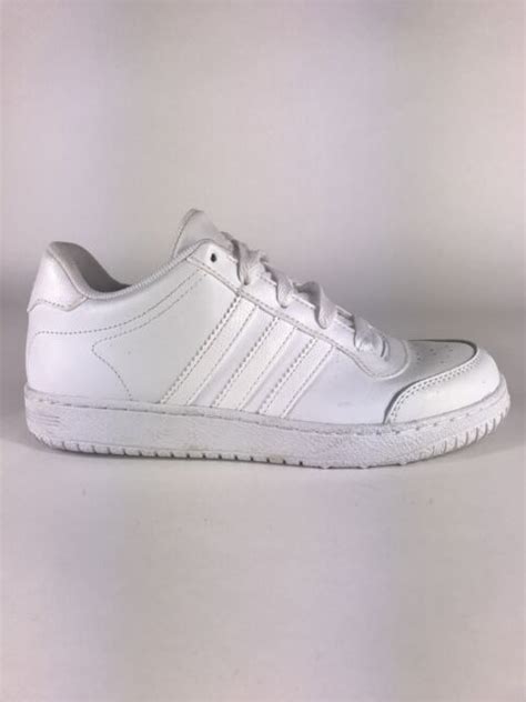 Adidas Low Cut All White Basketball Shoe Big Kids Size 5 For Sale Online