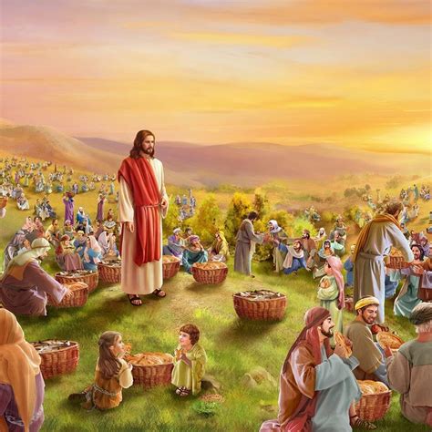 Jesus Feeds The Five Thousand Jesus Pictures Jesus Artwork Jesus Photo