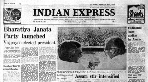 Forty Years Ago April 7 1980 Bjp Is Born The Indian Express