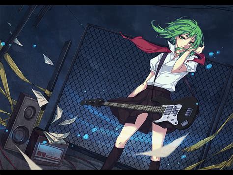 Vocaloid Gumi Vocaloid Megpoid Guitar Anime Radio Windy Gumi