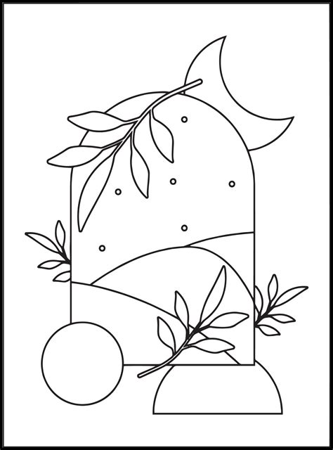 Minimalist Boho Coloring Pages 17795592 Vector Art At Vecteezy