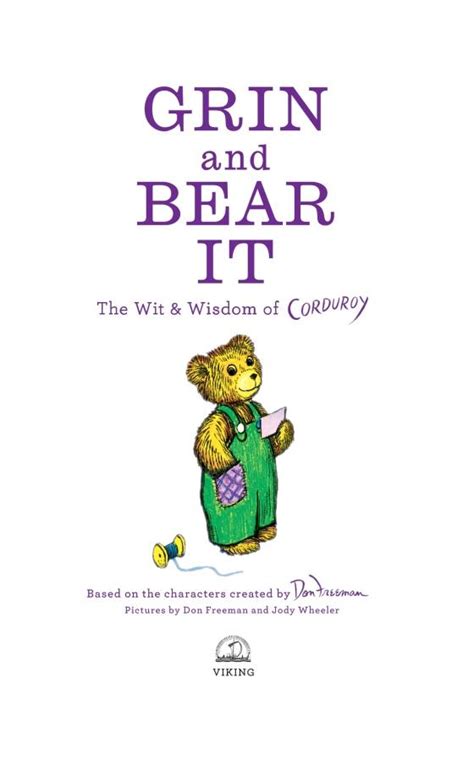 Grin And Bear It The Wit And Wisdom Of Corduroy By Don Freeman