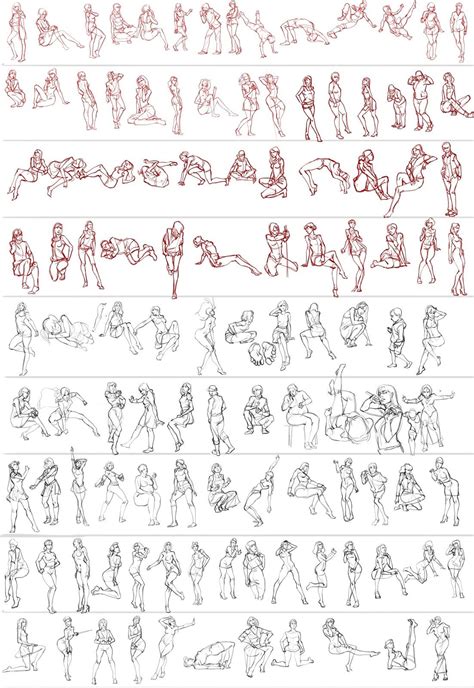 Gesture Studies 89 Art Reference Figure Drawing Poses Figure