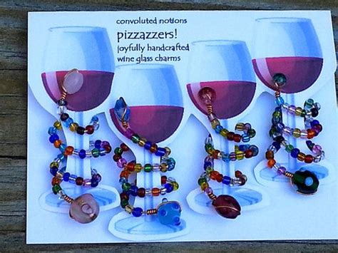 Handmade Glass Beaded Wine Glass Charms Set Party Favors Etsy Wine Glass Charms Handmade