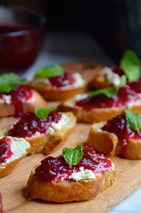 Cranberry Sauce Crostini With Garlic And Herbed Goat Cheese Always