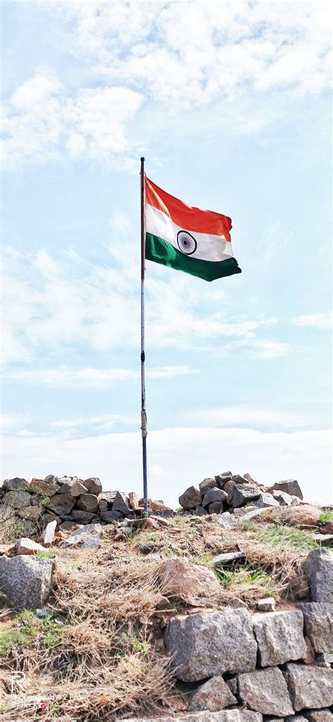 Download Rocky Landscape Indian Flag 4k Wallpaper