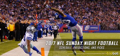 2017 Nfl Sunday Night Football Schedule Picks And Predictions