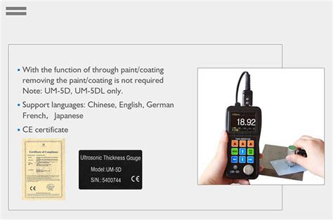 Yushi Um Dl Ndt Ab Scan Metal Ultrasonic Thickness Gauge In Coating