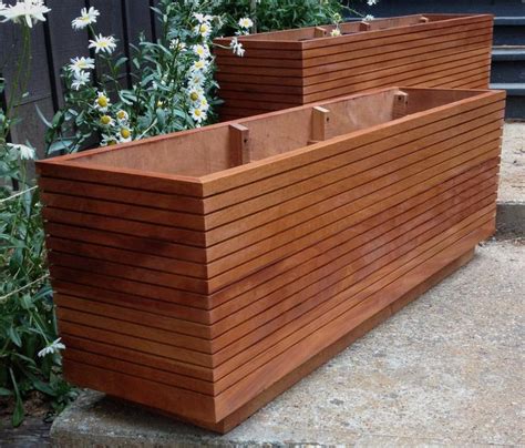 Now Available In High Tall Modern Mahogany Planter Boxes Mid