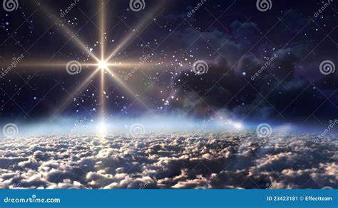 Space Night Yellow Star Stock Image Image Of Clouds 23423181