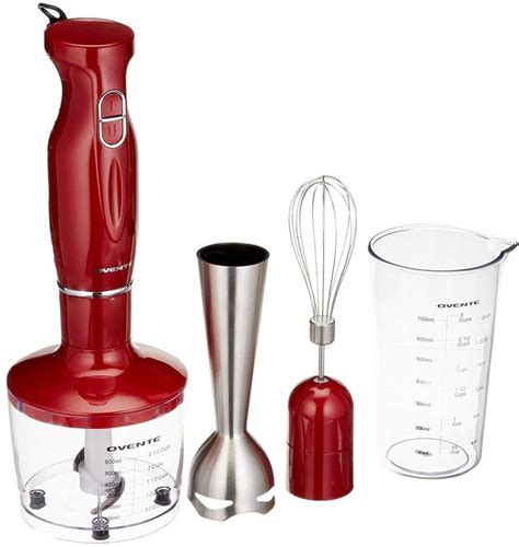 Ovente 4 In 1 Immersion Hand Blender Set With 3 Premium Attachments Of