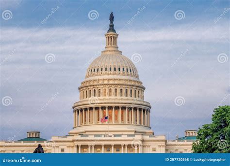 The United States Capitol Building At Sunset In Washington Dc Stock