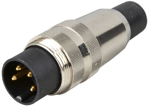 LUM 0338-04: Plug, round connector, straight, IP 40, 4-pin, short at ...