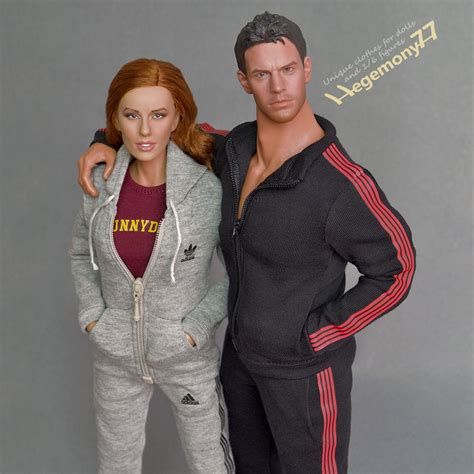 1 6 scale custom clothes tracksuits and t shirt on hot toys ttm 20 male figure body and phicen