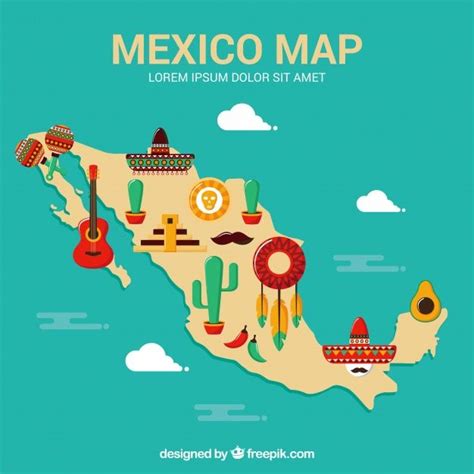 Fondo Plano Del Mapa De México Vector Gr Free Vector Freepik