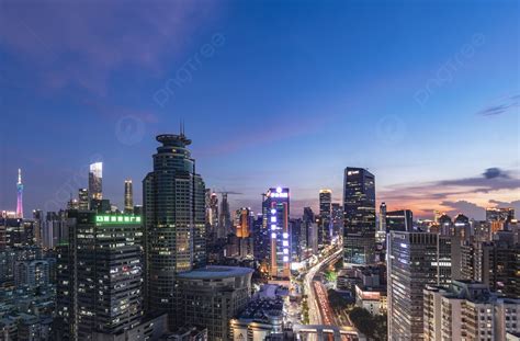 Guangzhou Tianhe Night View Night City Rooftop Photography Photo With