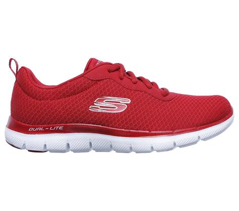 12775 Red Skechers Shoes Women Memory Foam Sport Train Walk Comfort