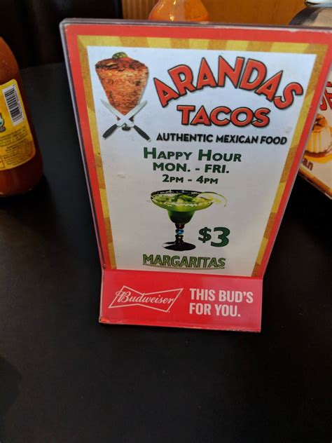 Menu At Arandas Tacos Restaurant Branson