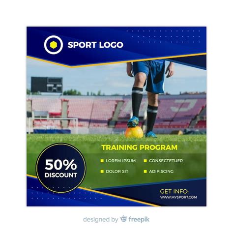 Free Vector Sport Banner Template With Photo