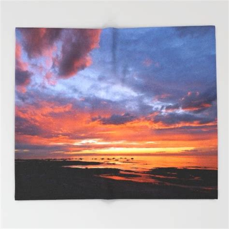 Stunning Seaside Sunset Throw Blanket By Danbythesea Society6 Throw