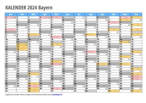 Kalender 2024 Mit Ferien Bayern Zum Ausdrucken Fayth Jennica