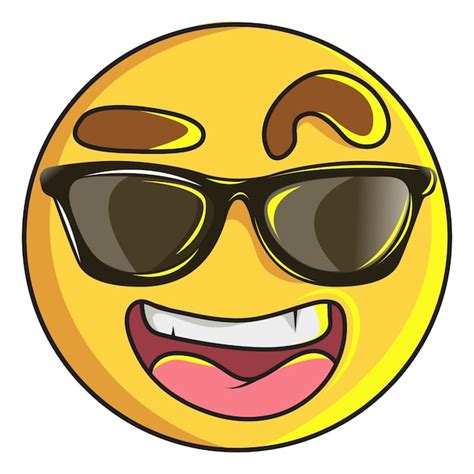 Illustration Of Cute Smiley Emoji In Swag Vector Premium Download