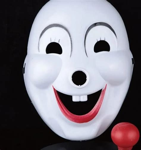 Halloween Hite Clown Red Nose Mask Funny Fancy Dress Party Joke Mask