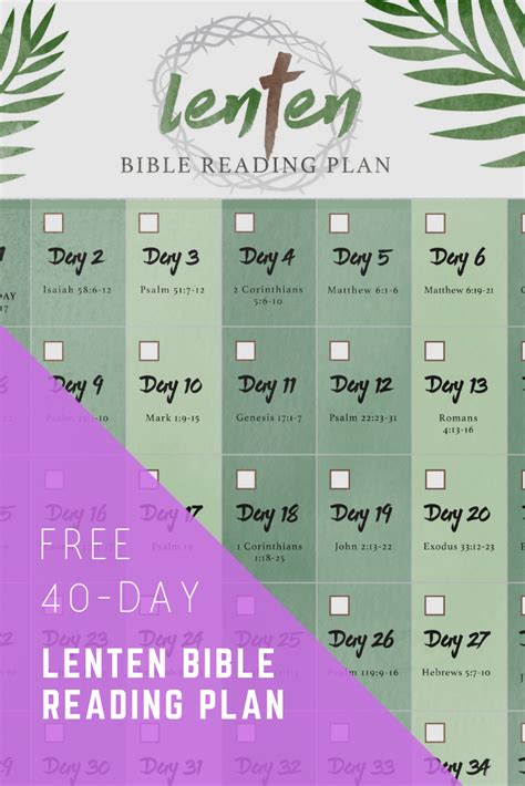 40 Day Free Bible Reading Plan For Lent Daily Bible Reading Plan
