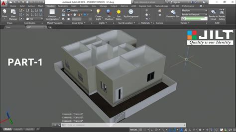 The user has a set of tools to design and add furniture in his or her virtual 3d home. Create 3D HOUSE using Autocad in Easy steps - EX 2 - PART ...