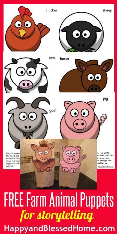 Free Printable Farm Animal Puppets For Storytelling Two Versions